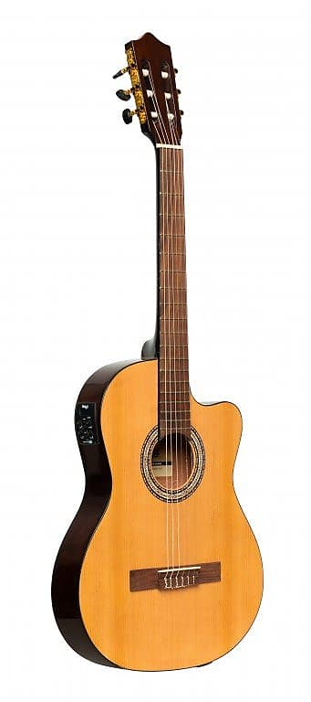 Акустическая гитара STAGG SCL60 TCE-NAT CLASSICAL GUITAR ACOUSTIC-ELECTRIC THIN BODY SPRUCE NATURAL stagg scl60 nat