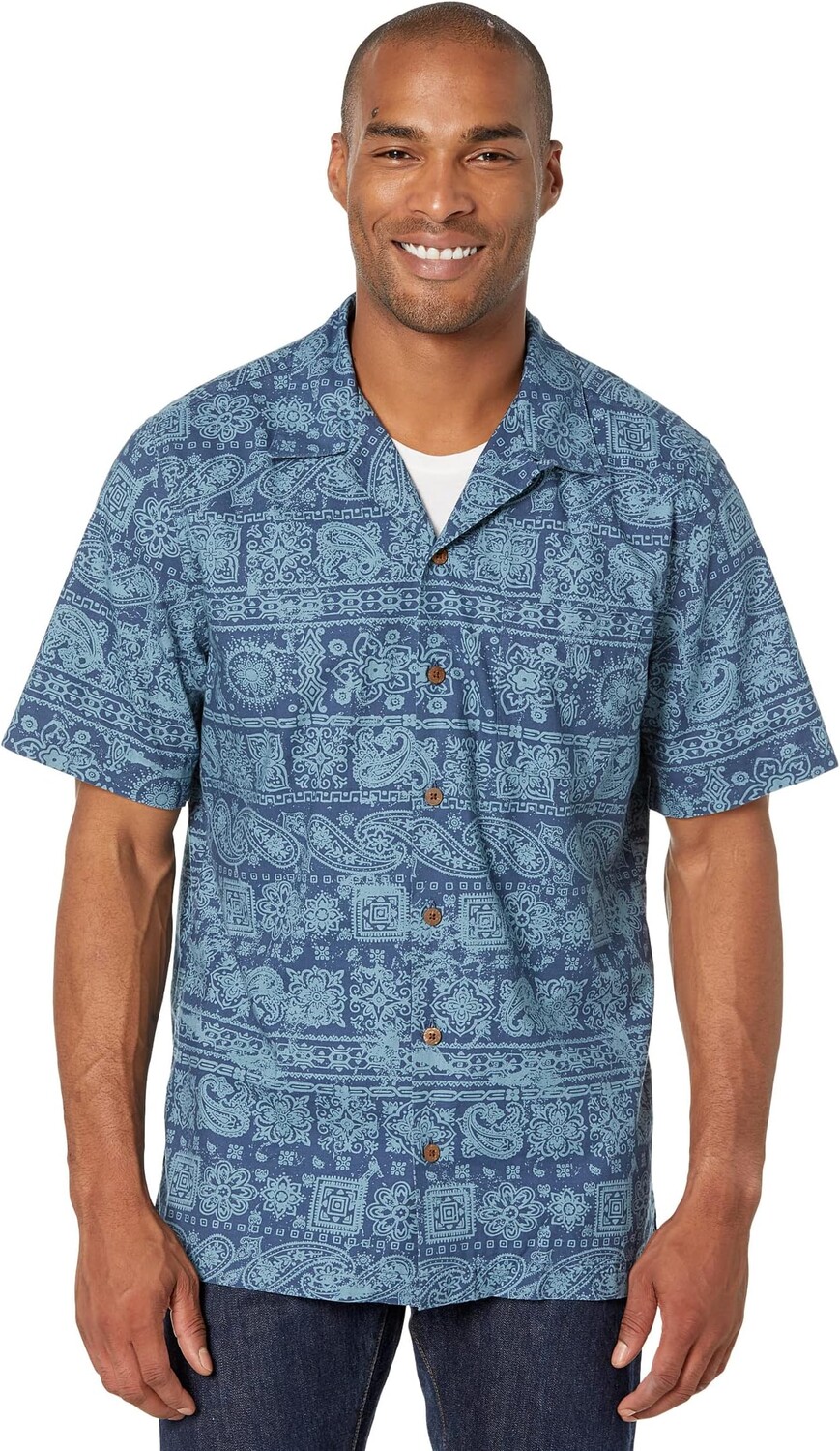 

Рубашка Tropics с коротким рукавом и слегка приталенным принтом L.L.Bean, цвет Mallard Blue Bandana