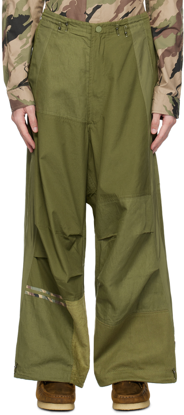 Зеленые лоскутные брюки Maharishi