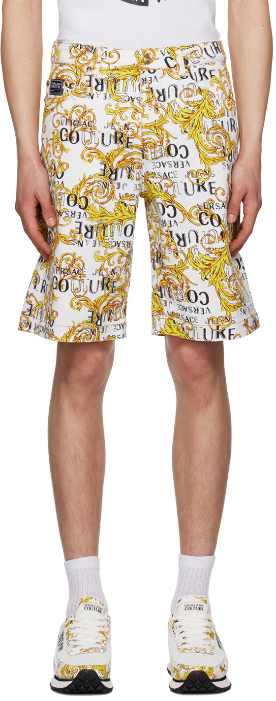 

Versace Jeans Couture Бело-золотые шорты Regalia Baroque