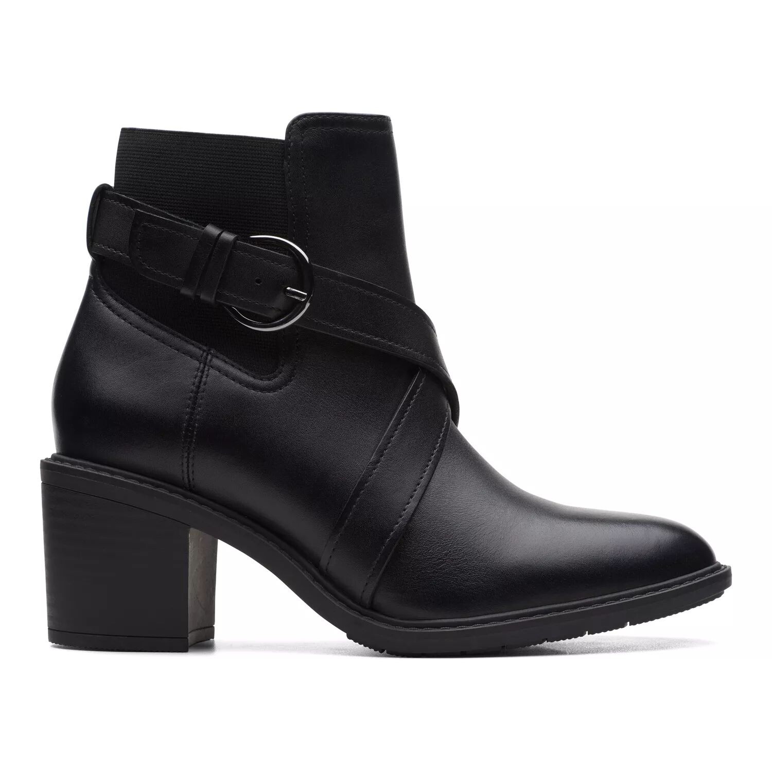 

Женские кожаные ботильоны Clarks Scene с ремешком Clarks, черный