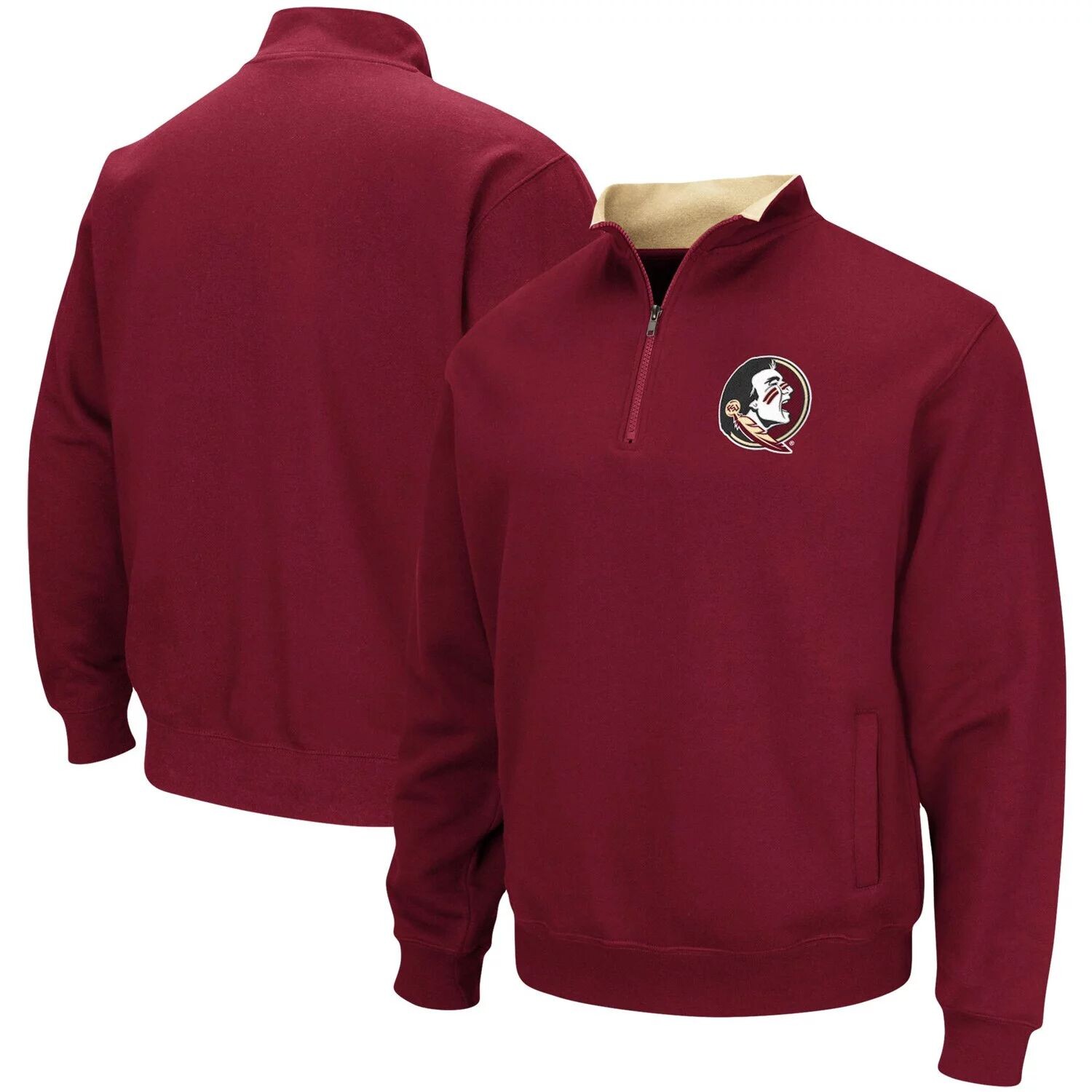 

Мужской пуловер с молнией до четверти с логотипом Florida State Seminoles Tortugas Garnet Colosseum