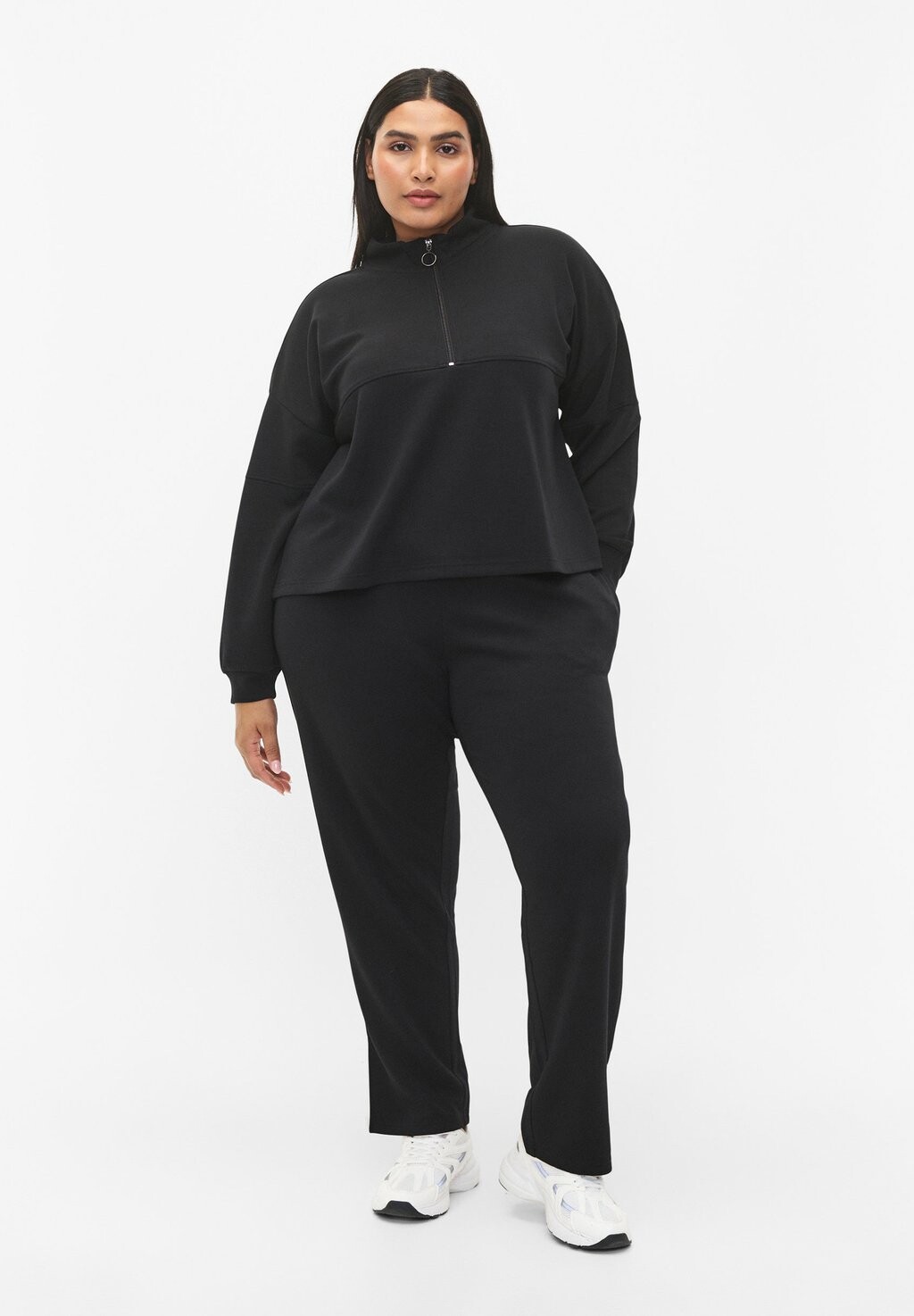 

Толстовка IN MODAL MIX WITH HIGH NECK Zizzi, цвет black