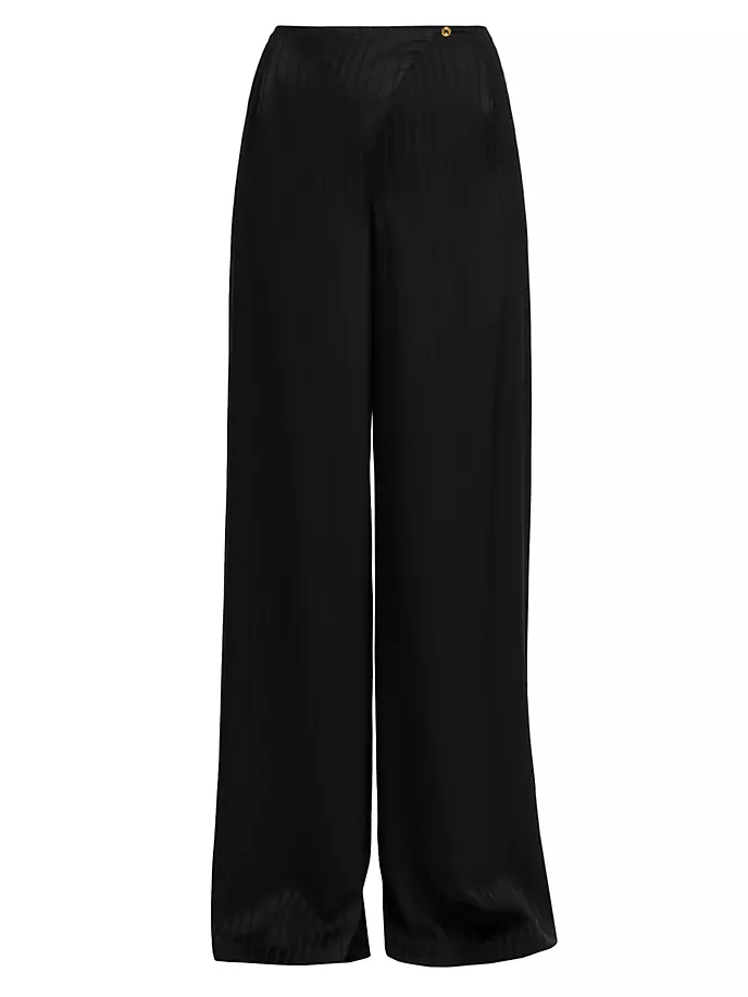 Дрезденские широкие шелковые брюки Loro Piana, черный трикотажные широкие брюки loro piana