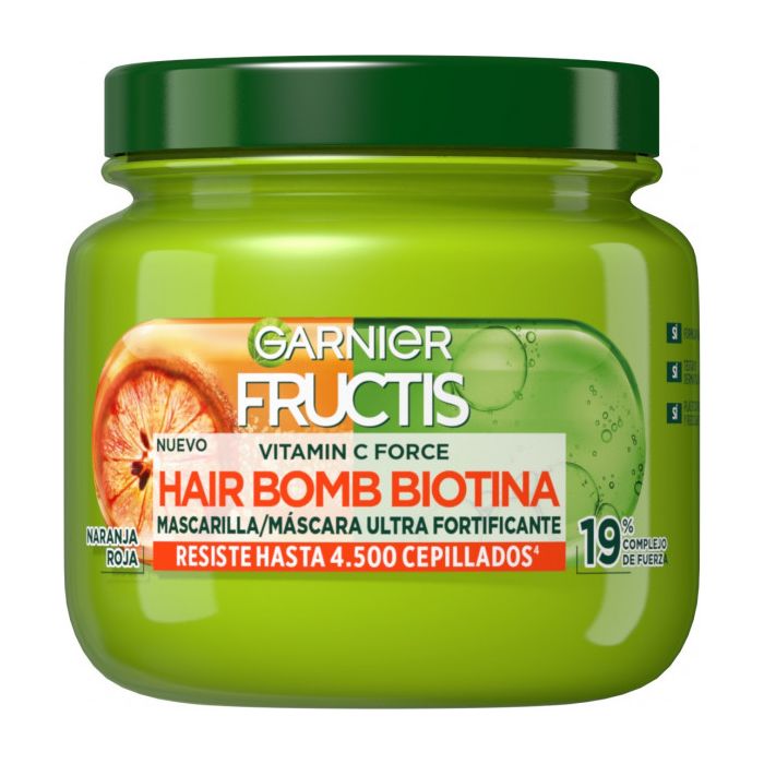 Маска для волос Fructis Mascarilla Vitamin C Force Hair Bomb Biotina Garnier, 320 ml маска для волос fructis mascarilla vitamin c force hair bomb biotina garnier 320 ml