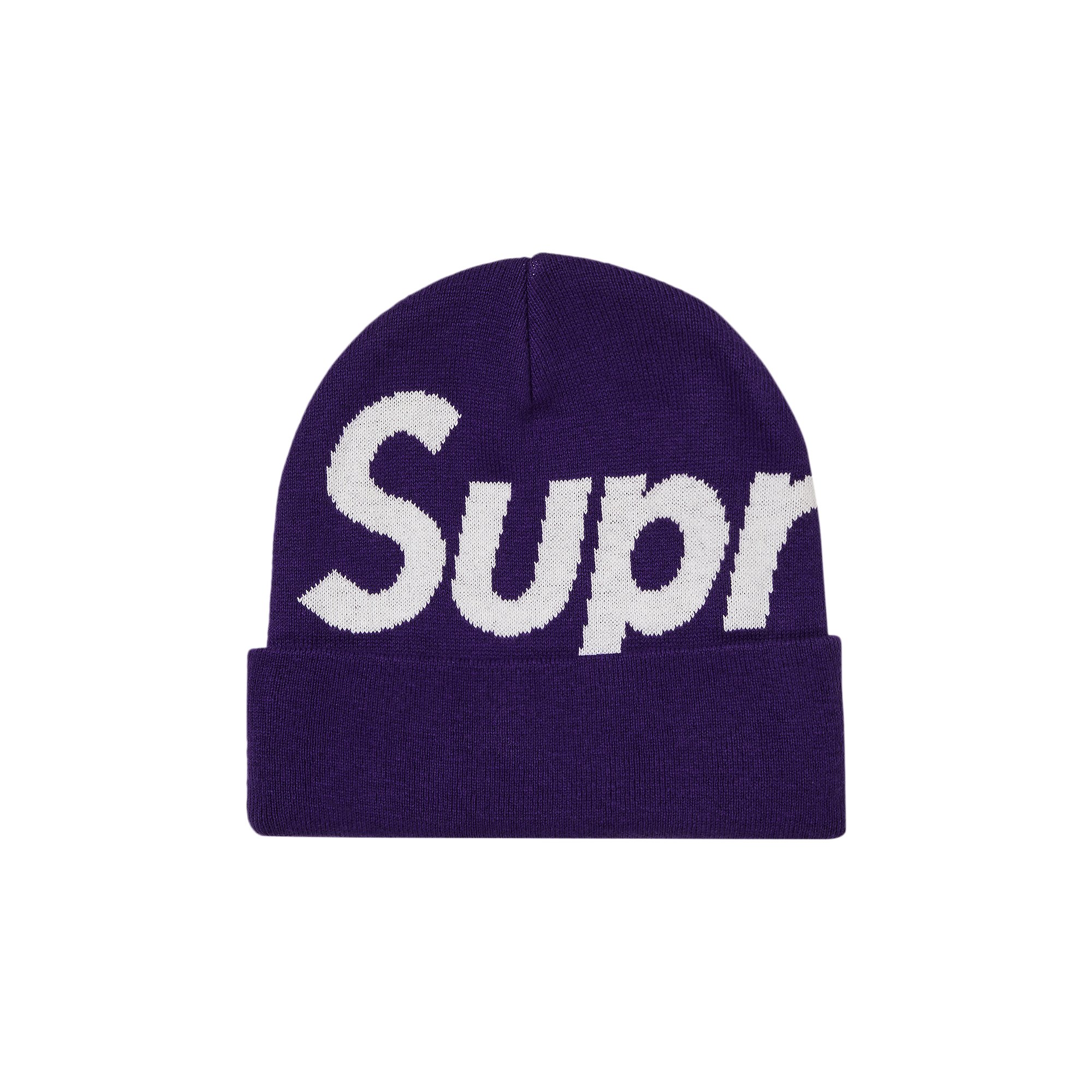 Шапка-бини Supreme с большим логотипом, темно-фиолетовая
