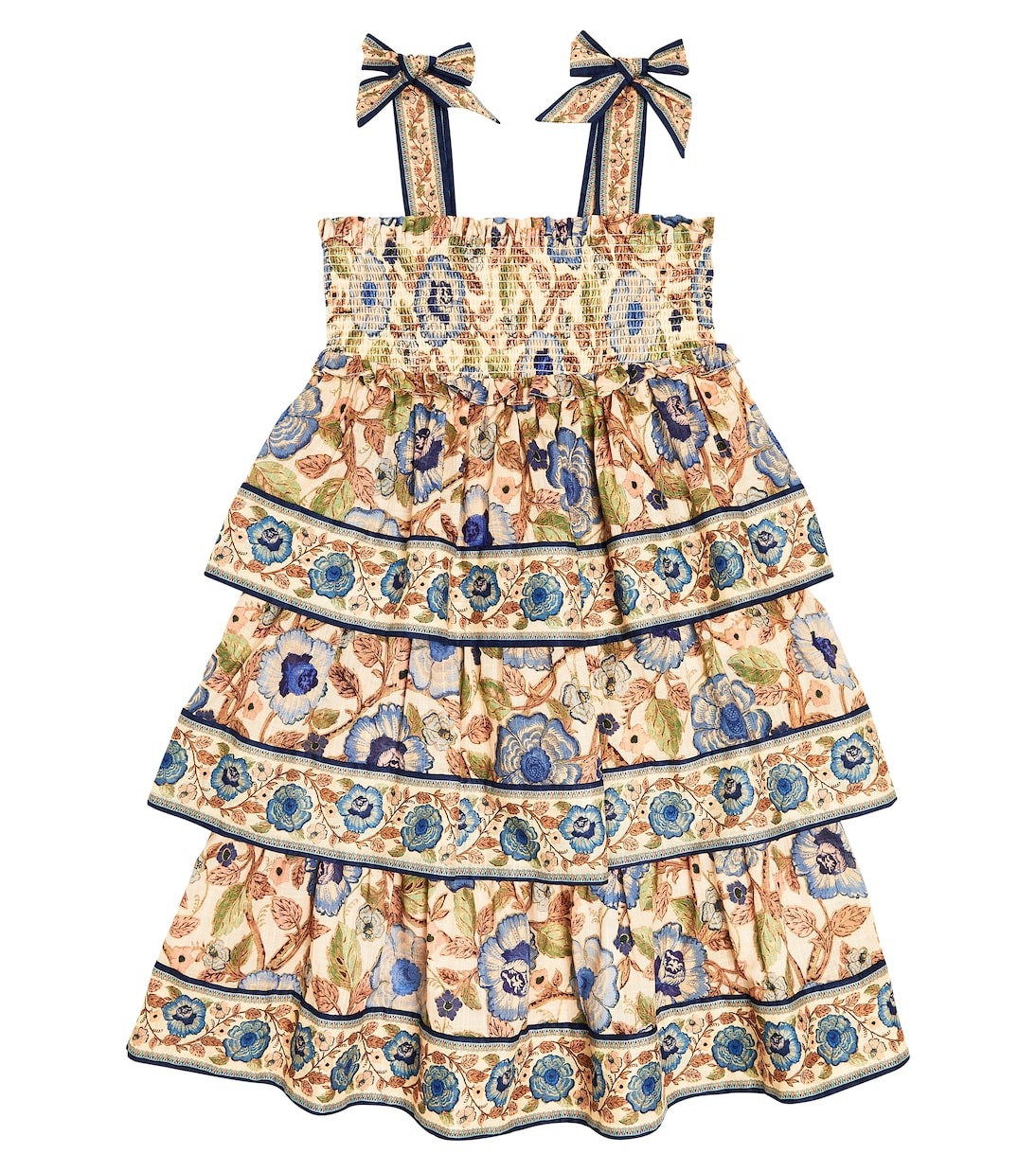 цена Хлопковое платье junie с цветочным принтом Zimmermann Kids, мультиколор