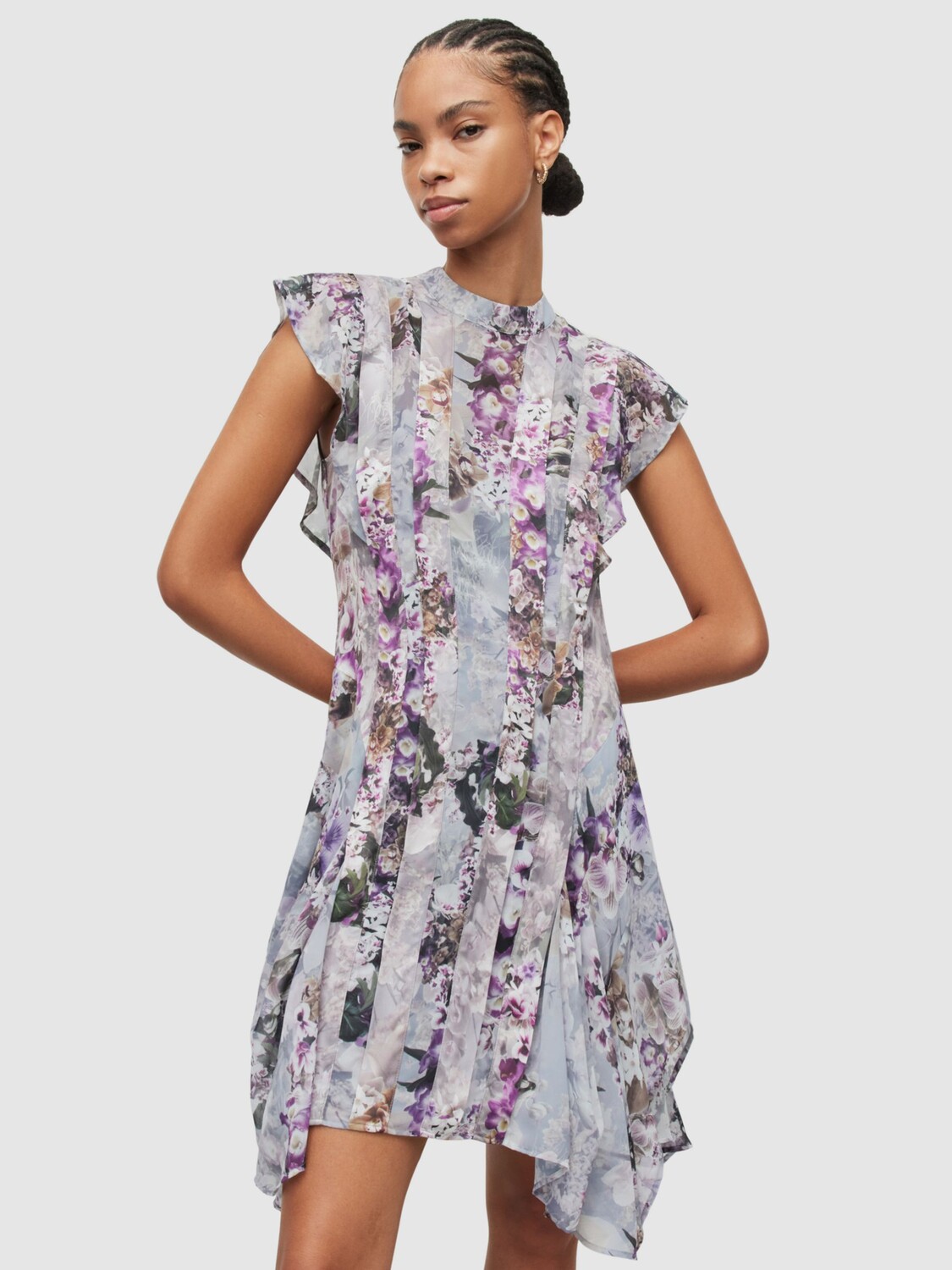 

Мини-платье AllSaints Fleur Lucia, темно-серый
