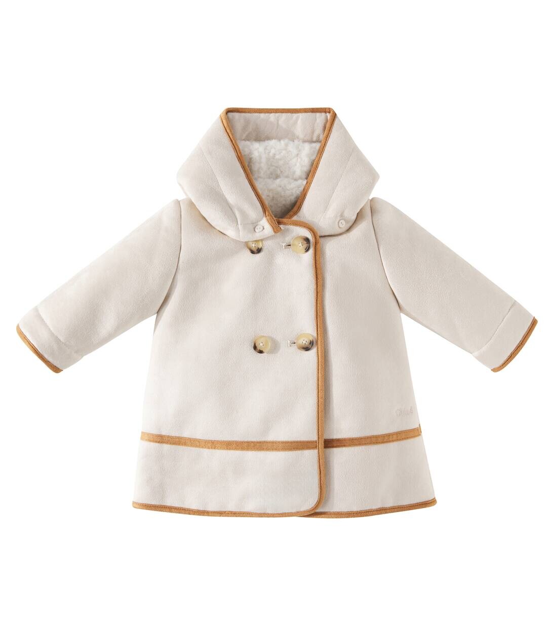 

Детское пальто из искусственной замши Chloé Kids, песочный
