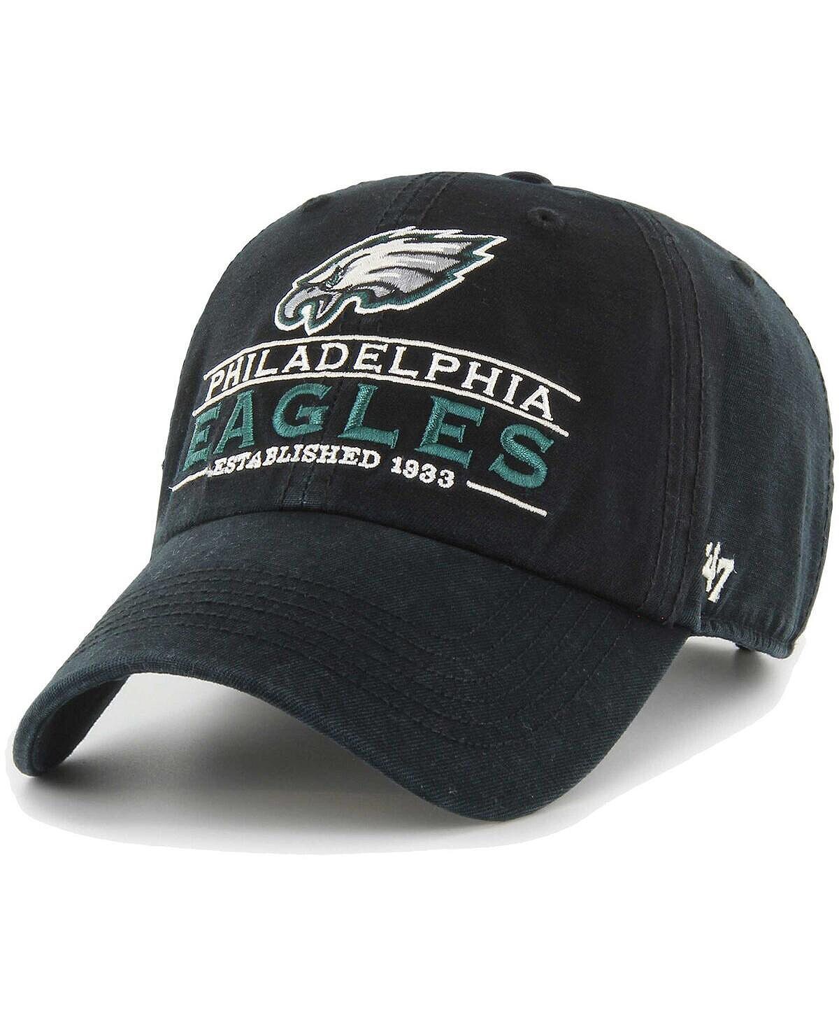 

Мужская черная регулируемая кепка Philadelphia Eagles Vernon Clean Up '47 Brand