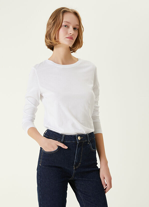 

Футболка с круглым вырезом и длинными рукавами Beymen Collection, белый