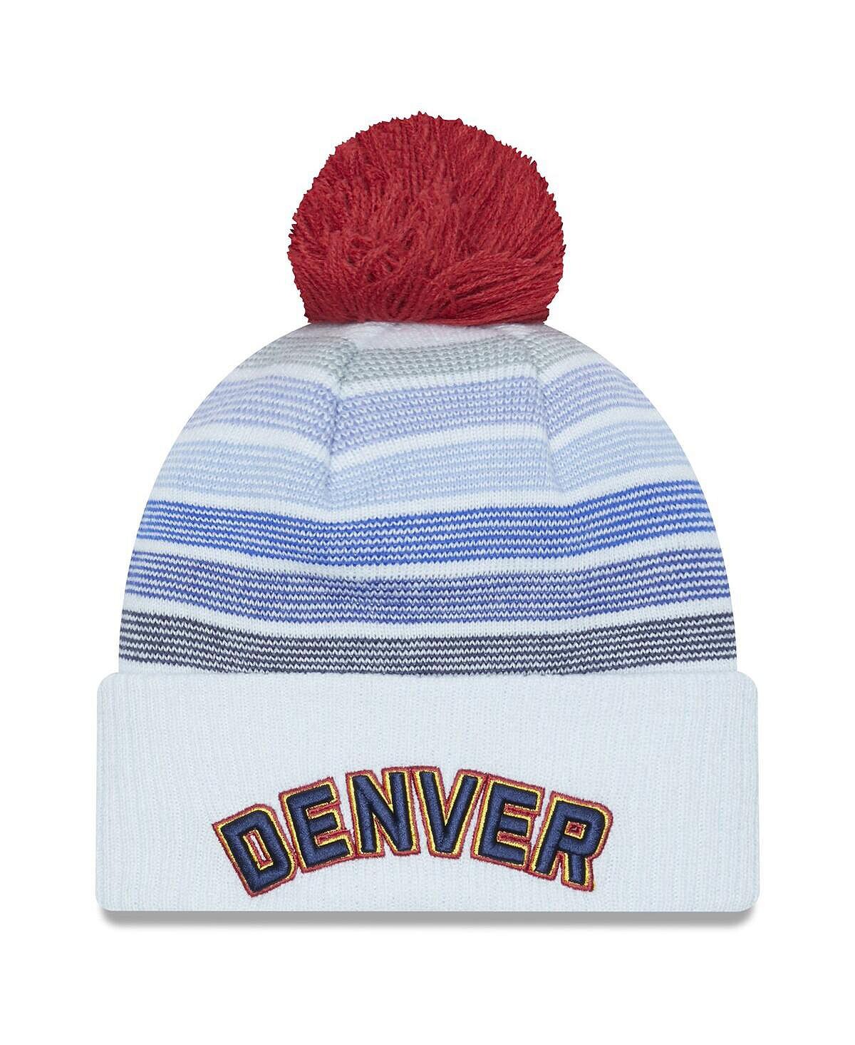 

Мужская серая вязаная шапка с помпоном Denver Nuggets 2022/23 City Edition New Era