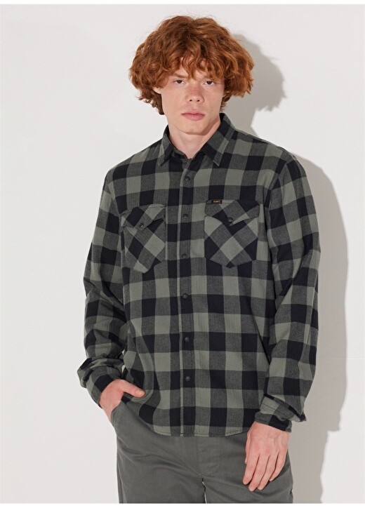 

Зеленая мужская рубашка Regular fit Lee