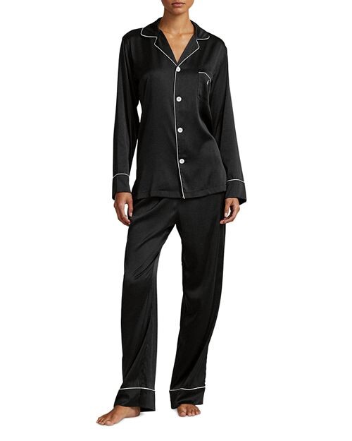

Пижамный комплект Laurel из эластичного шелка с длинными рукавами Polo Ralph Lauren, цвет Black