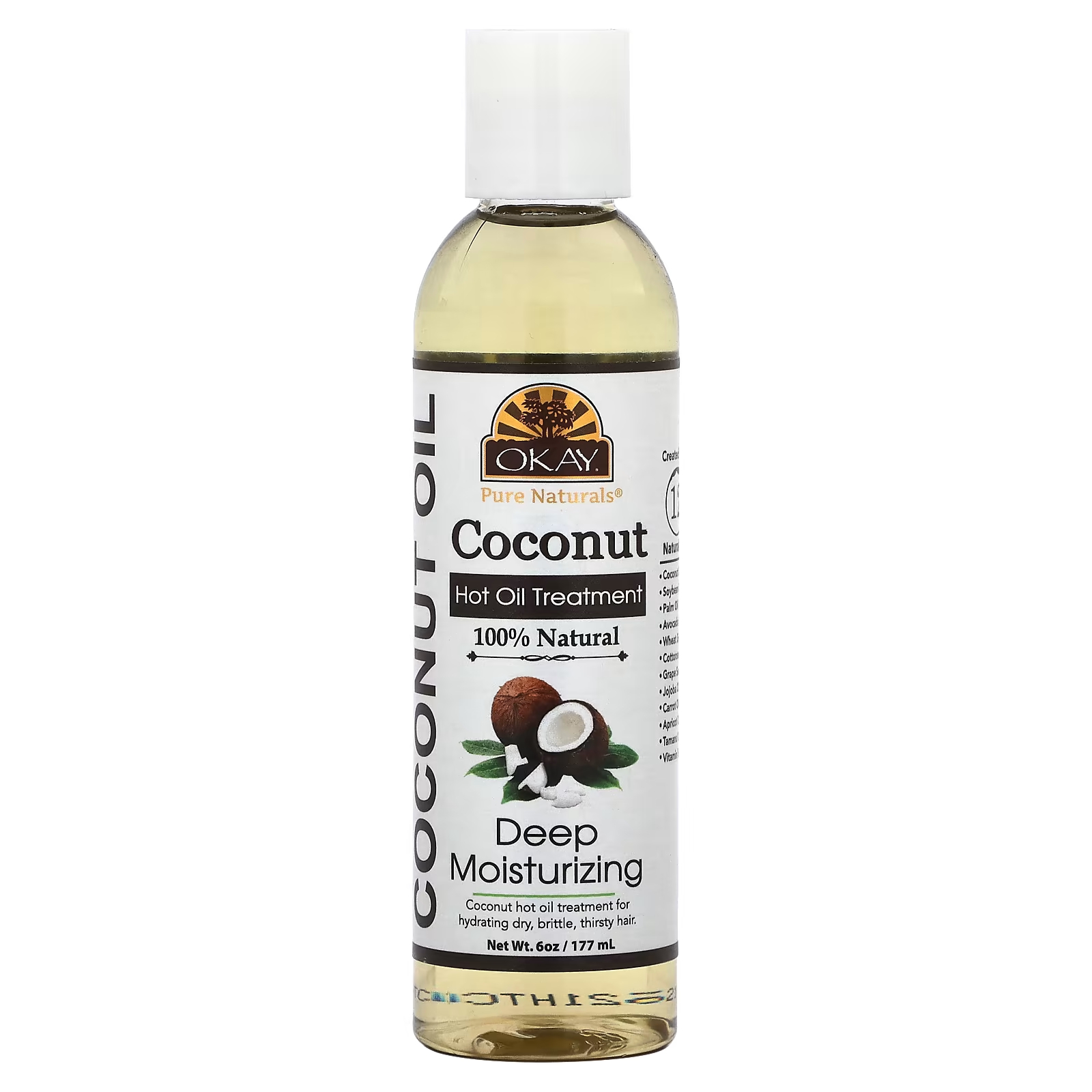 Уход Okay Pure Naturals Coconut Hot Oil Treatment глубоко увлажняющее, 177 мл цена и фото