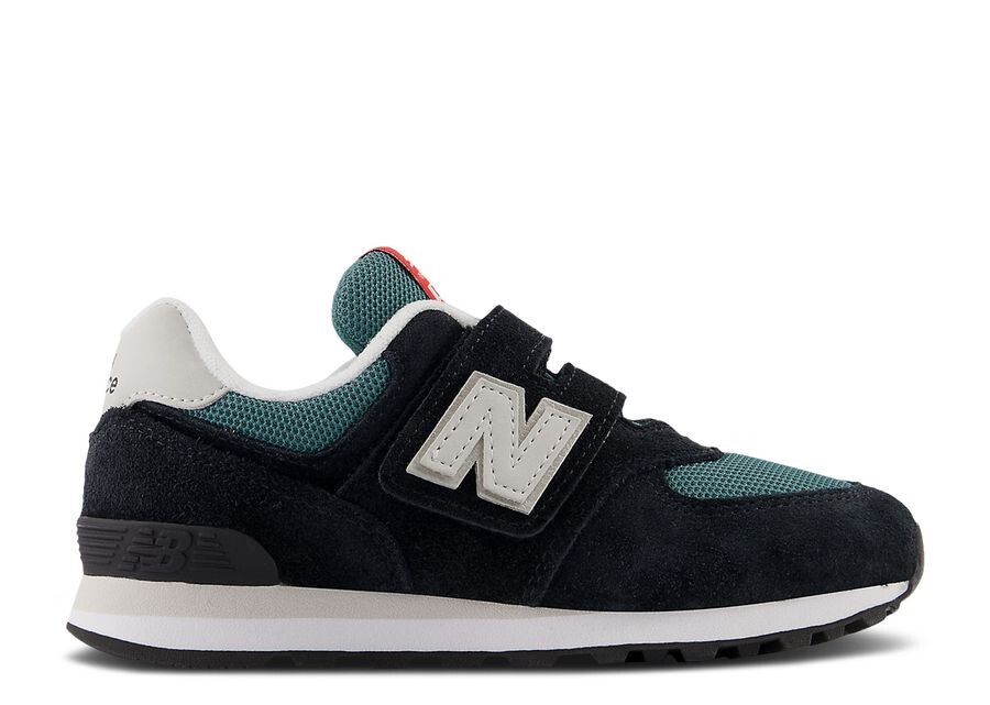 

Кроссовки New Balance New Balance 574 Hook & Loop Little Kid Wide, цвет Black New Spruce