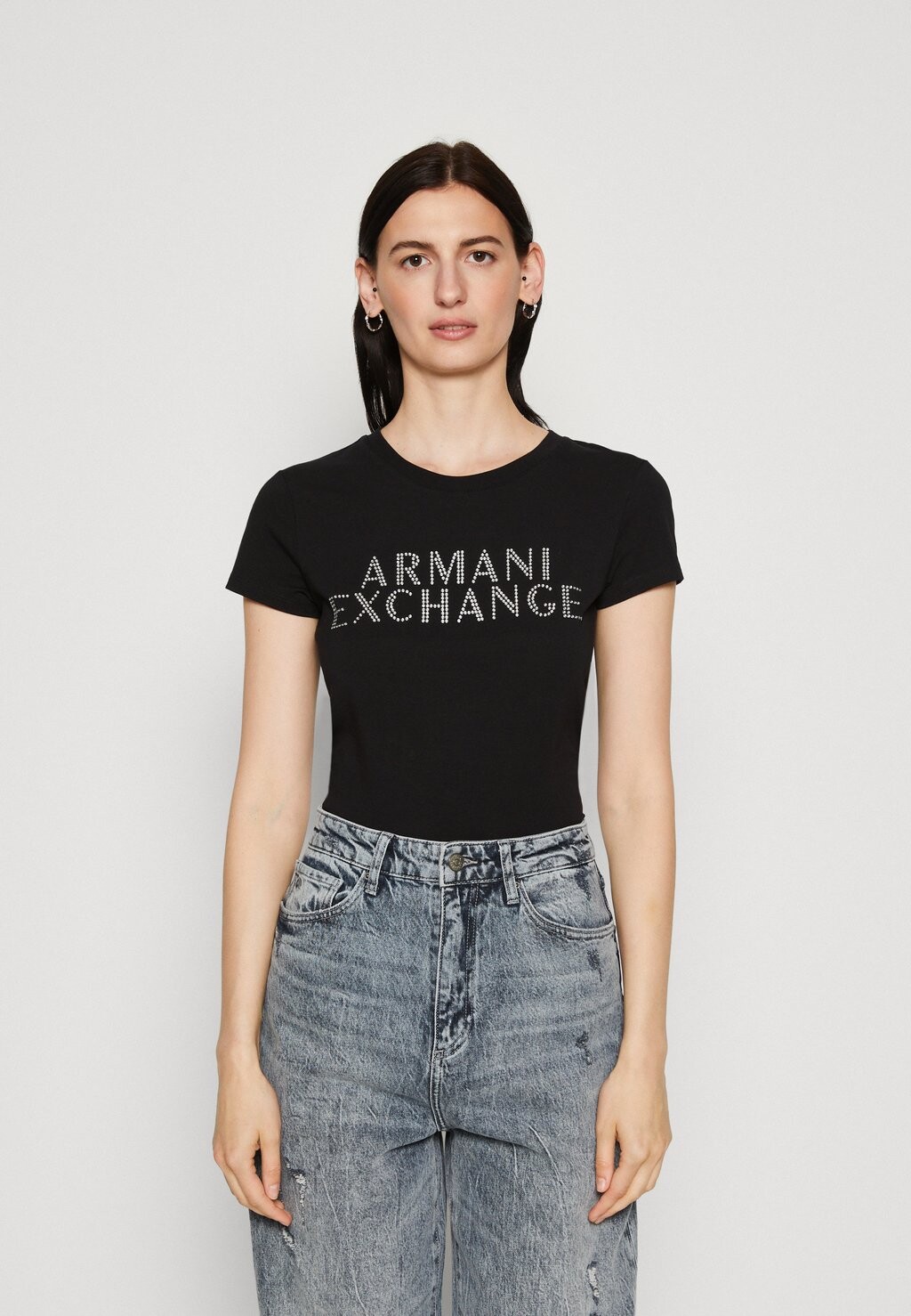 

Футболка с принтом Armani Exchange, черный