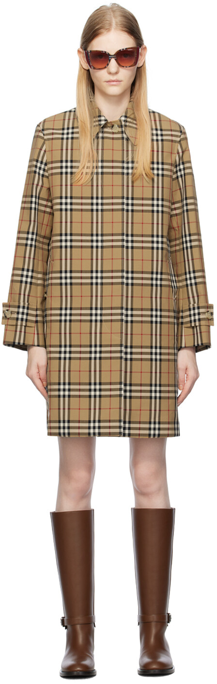 

Тренч в коричневую клетку Burberry, Коричневый