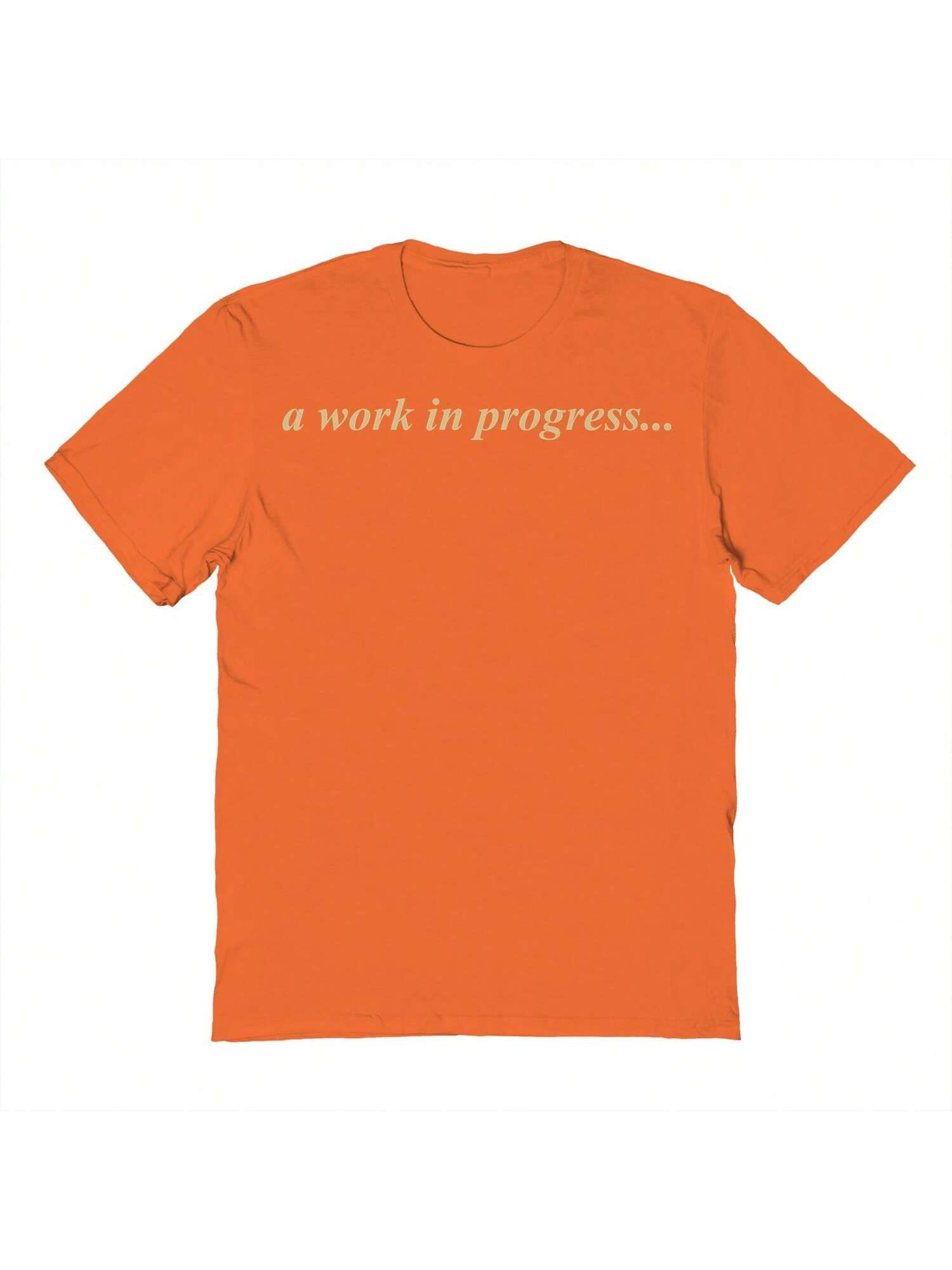 Хлопковая футболка унисекс с короткими рукавами Nearly There WIP с графикой, апельсин