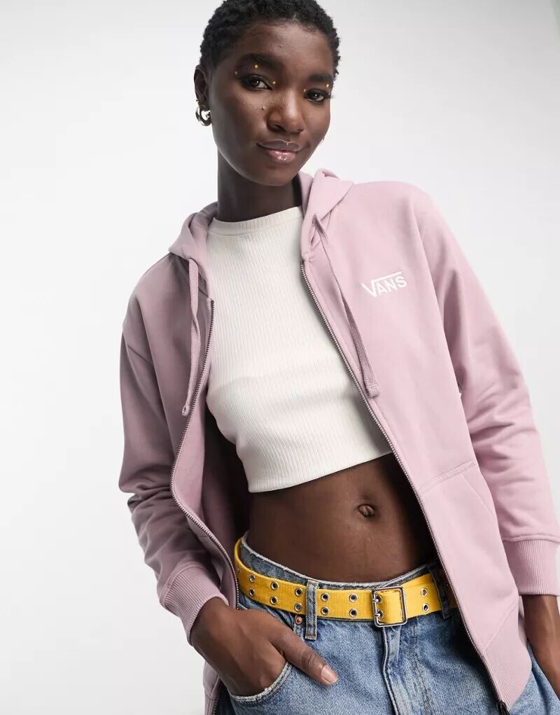 

Розовое укороченное худи Vans Drop V, эксклюзивно для ASOS