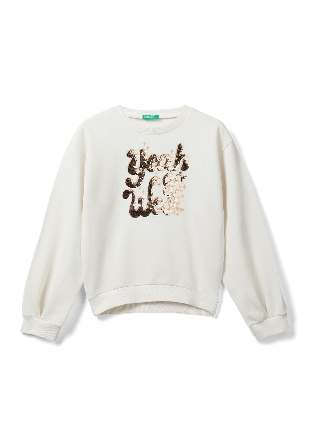 

Толстовка With Reversible Sequins United Colors of Benetton, белый