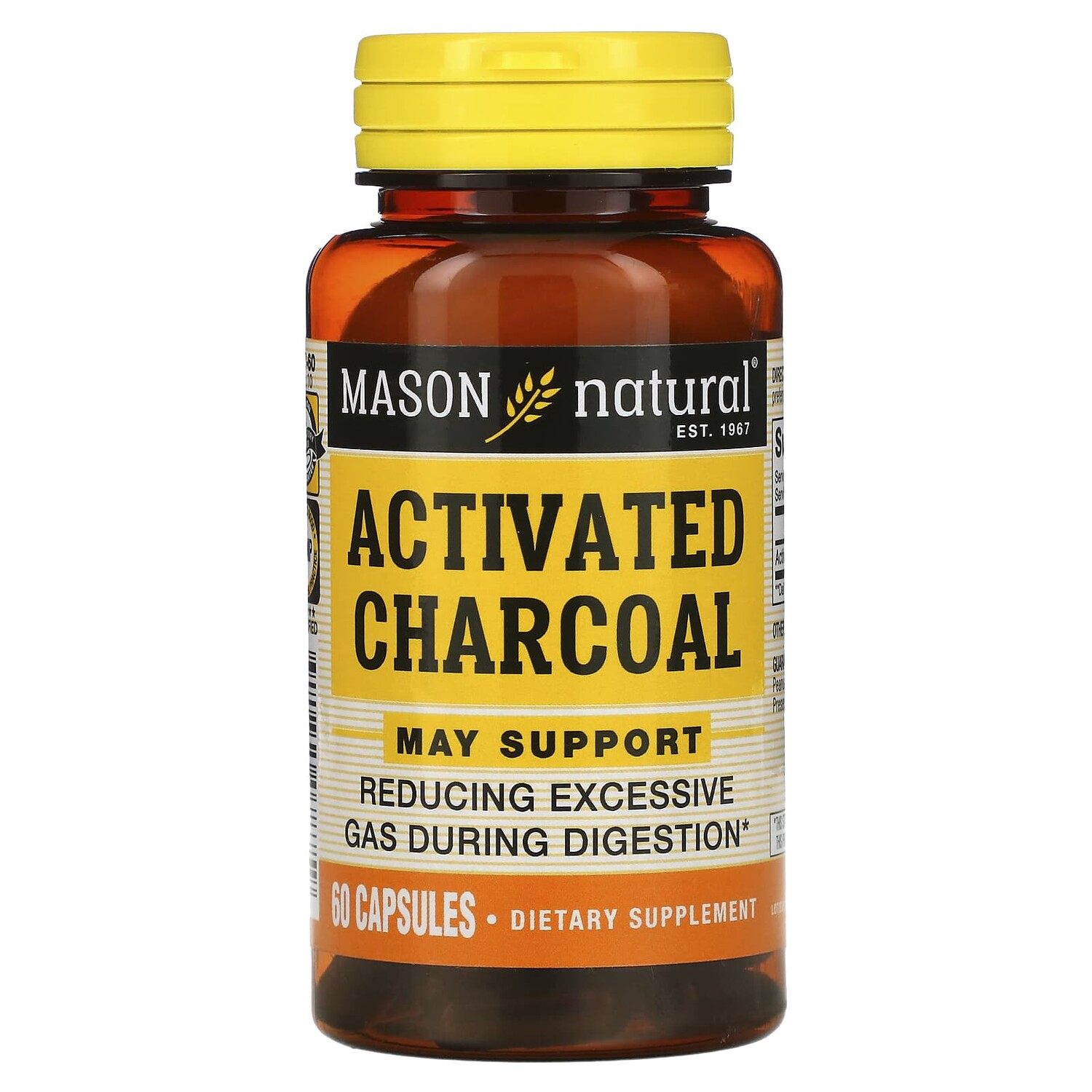

Активированный уголь, 60 капсул, Mason Natural