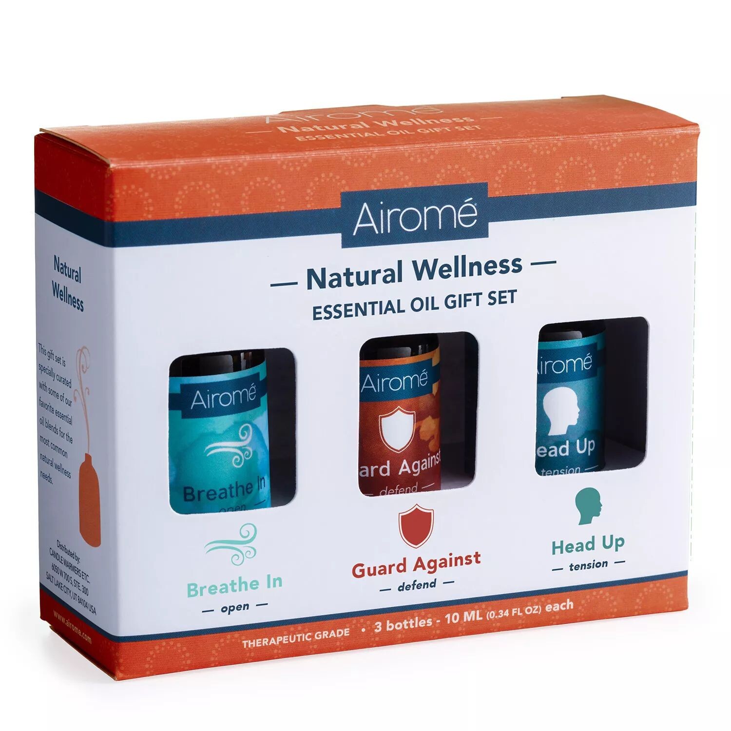 

Набор эфирных масел Airomé Natural Wellness «Вдох, защита и подъем головы» из 3 предметов