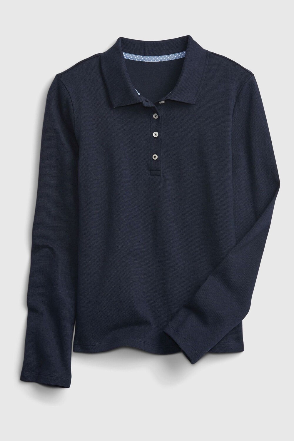 

Рубашка-поло Uniform с длинными рукавами из натурального хлопка Gap, синий