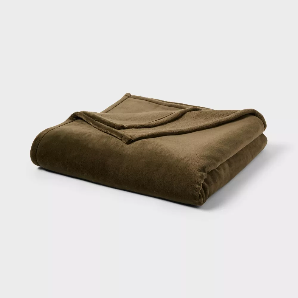 

Одеяло Full/Queen Ultra Soft Plush Blanket Maroon - Threshold, цвет Green