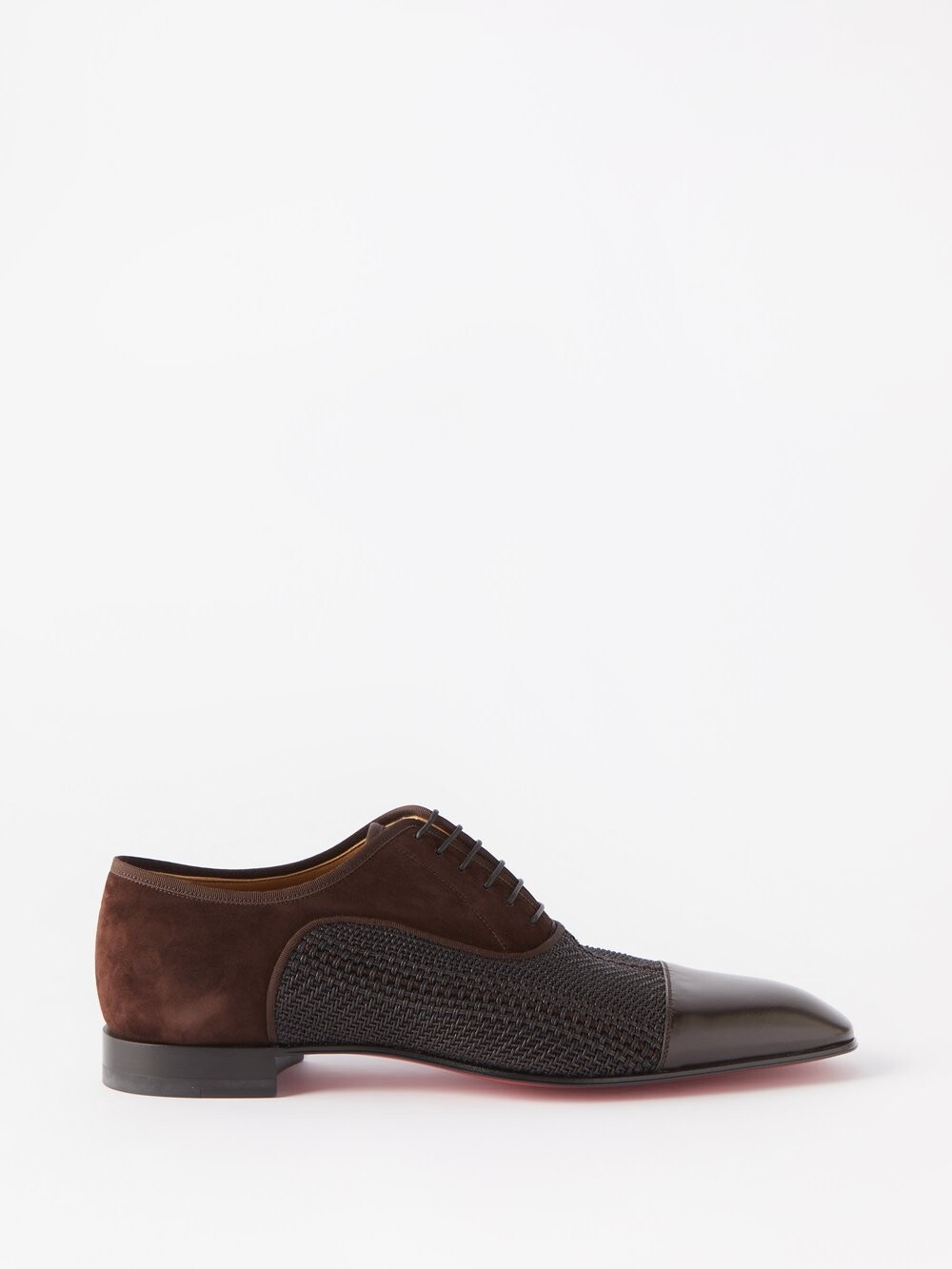 

Туфли дерби greggo из плетеной кожи и замши Christian Louboutin, коричневый