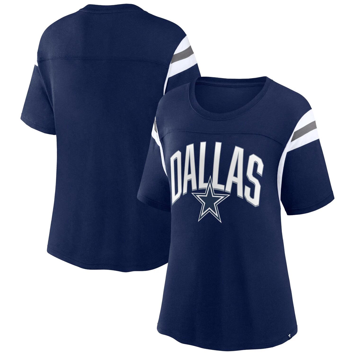 

Женская темно-синяя футболка с фирменным логотипом Fanatics Dallas Cowboys Earned Stripes Fanatics, Синий