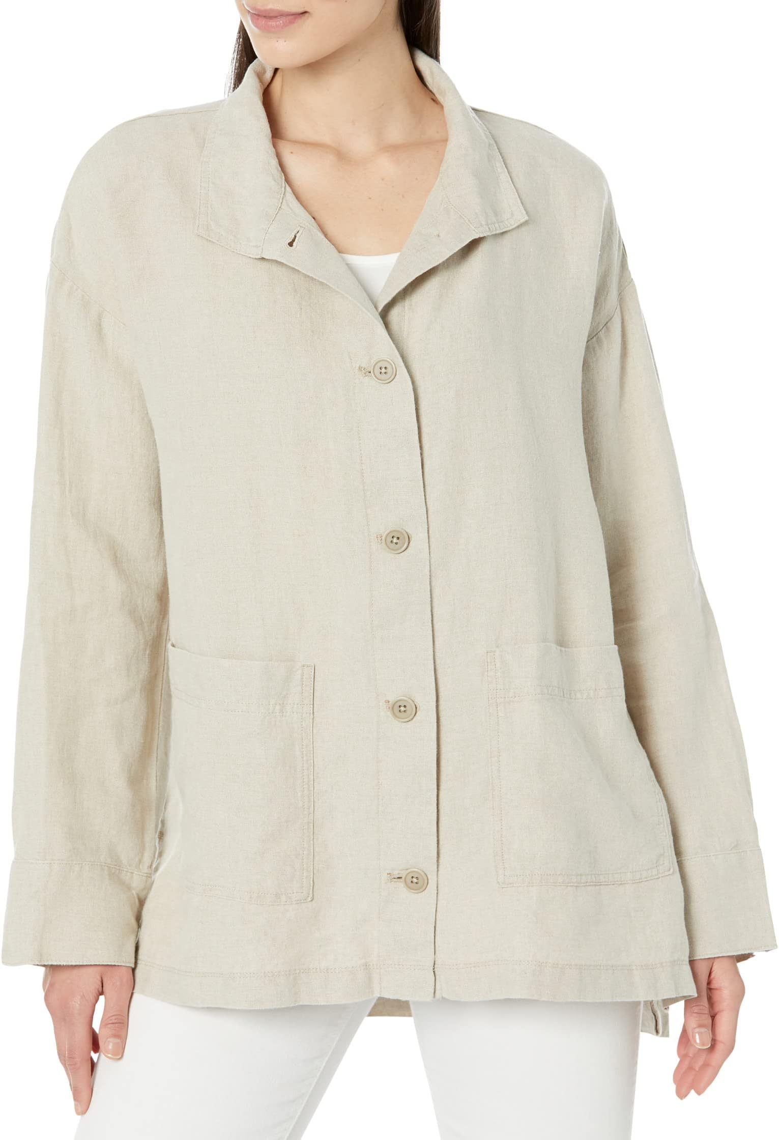 

Куртка Stand Collar Jacket Eileen Fisher, цвет Undyed Natural