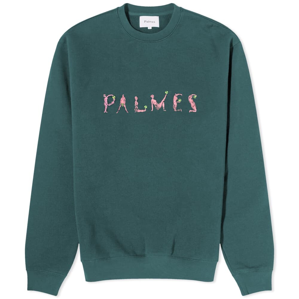 

Свитшот Palmes Letters Crew, зеленый