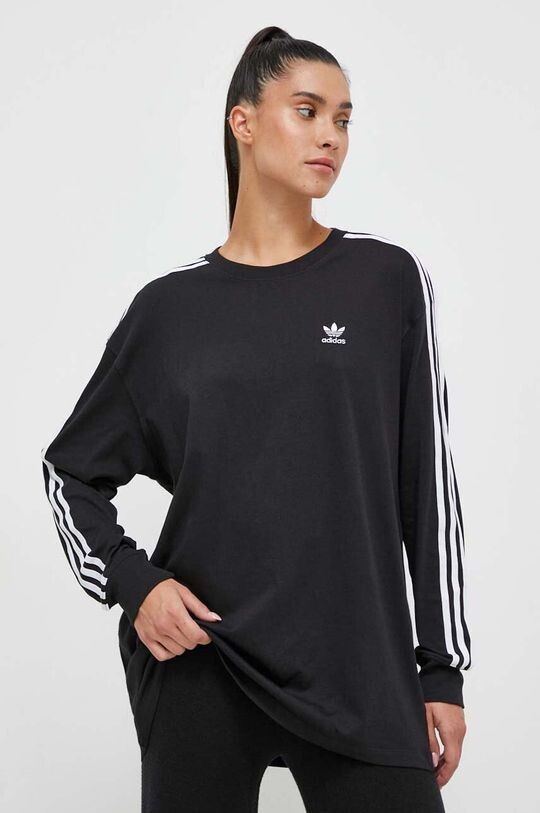 

Хлопковая футболка с длинными рукавами adidas Originals, черный