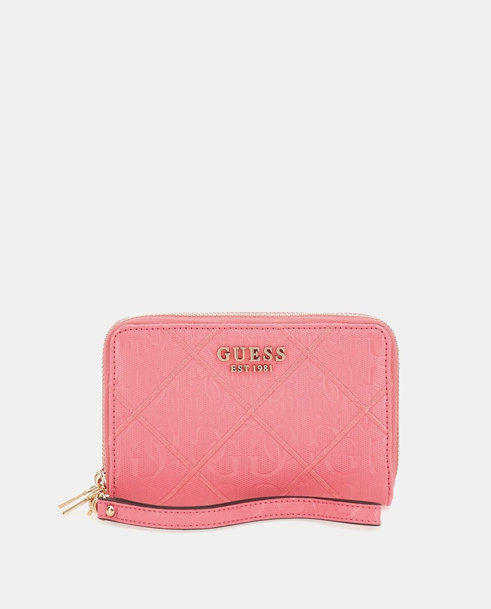 

Средний красный кошелек на молнии и дополнительной ручке Guess, красный