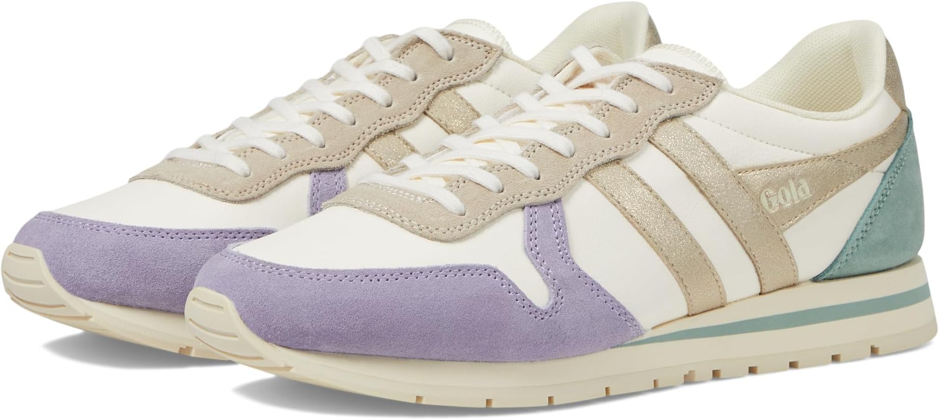 

Кроссовки Daytona Quadrant Gola, цвет Off-White/Lavender/Gold/Green Mist, Белый