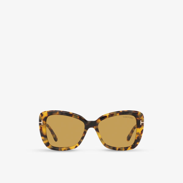 Солнцезащитные очки FT1008 в оправе-бабочке из ацетата Tom Ford, коричневый