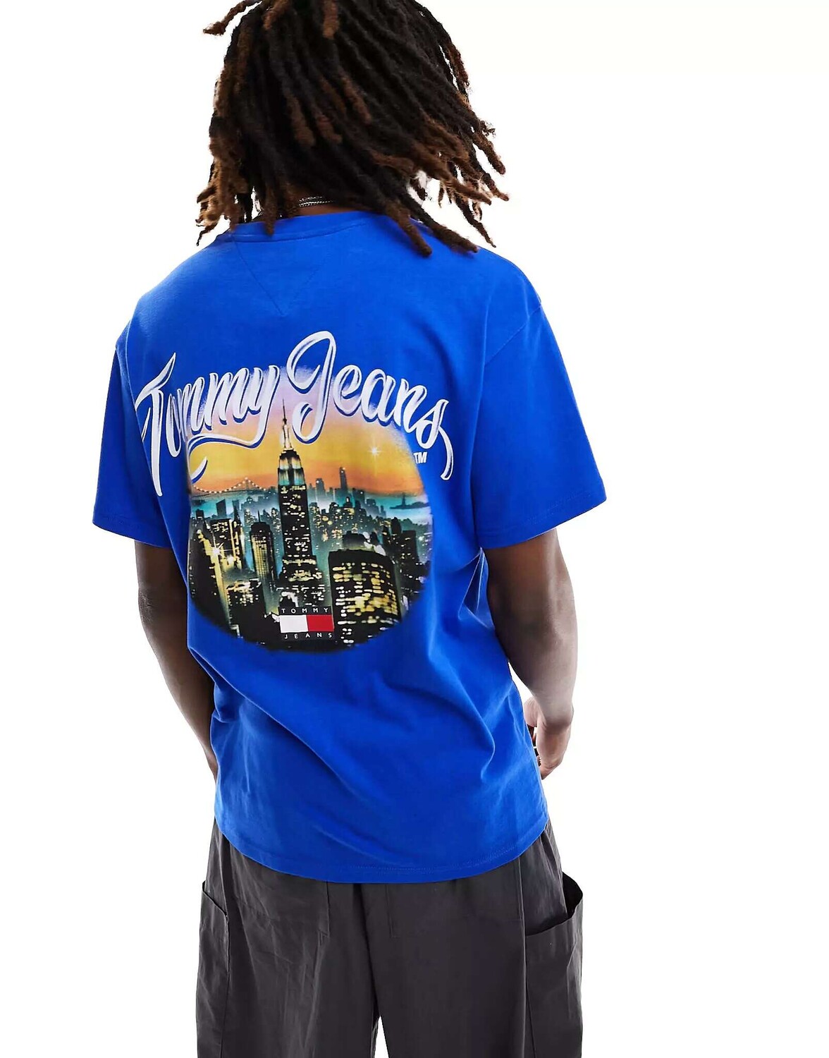 

Синяя непринужденная винтажная городская футболка Tommy Jeans, Синий