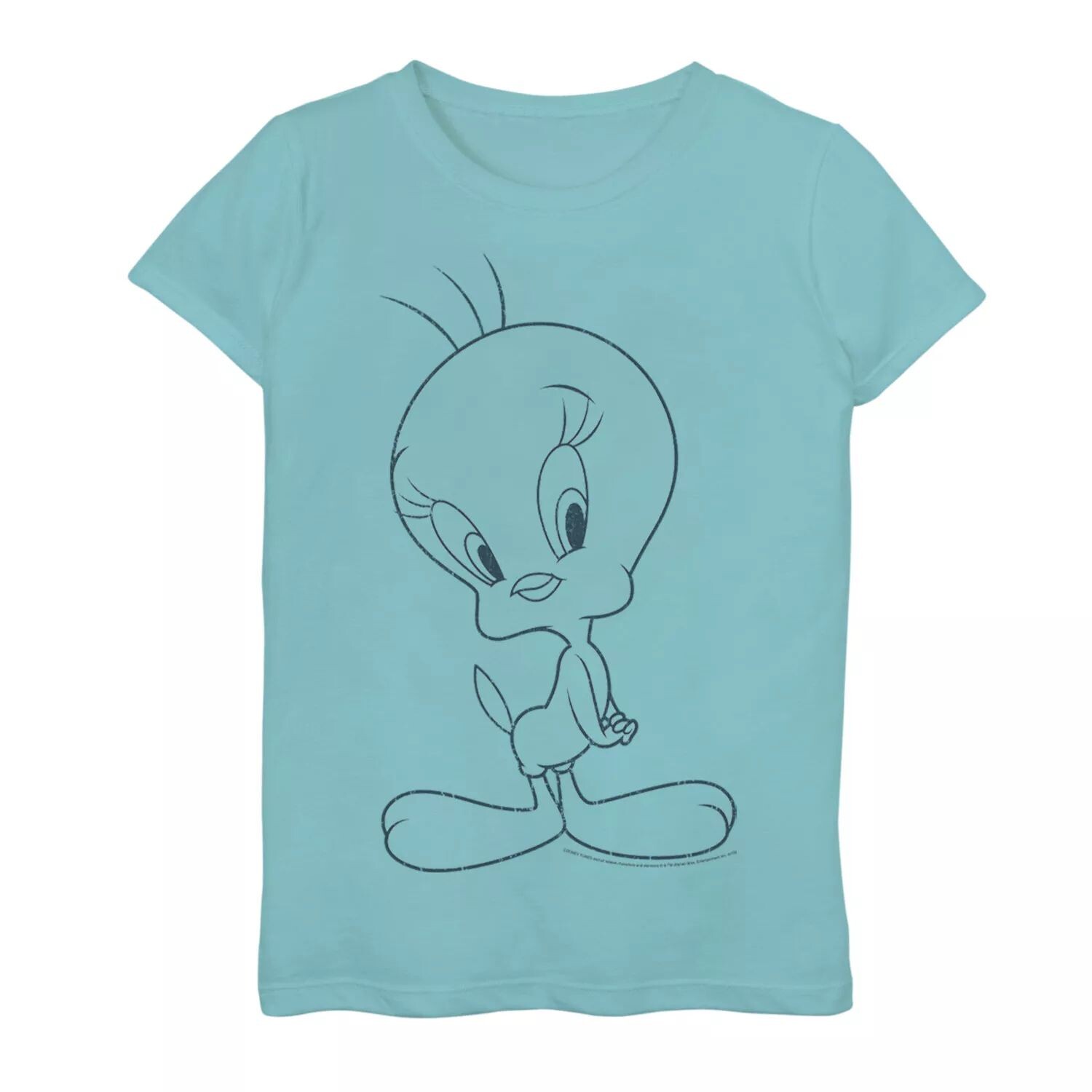 

Футболка с простым контуром и графическим рисунком Looney Tunes Tweety для девочек 7–16 лет Licensed Character