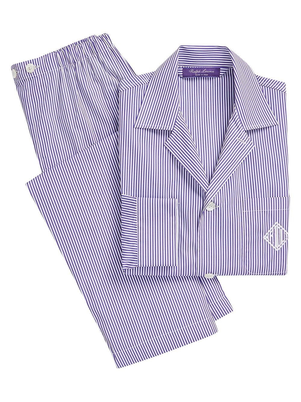 

Полосатый пижамный комплект Ralph Lauren Purple Label, фиолетовый
