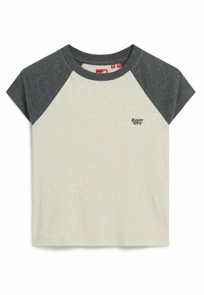 

Футболка с принтом ESSENTIAL LOGO RAGLAN Superdry, цвет light oat marl rich charcoal grey