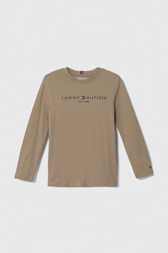 

Хлопковая рубашка с длинными рукавами для мальчиков и девочек Tommy Hilfiger, бежевый