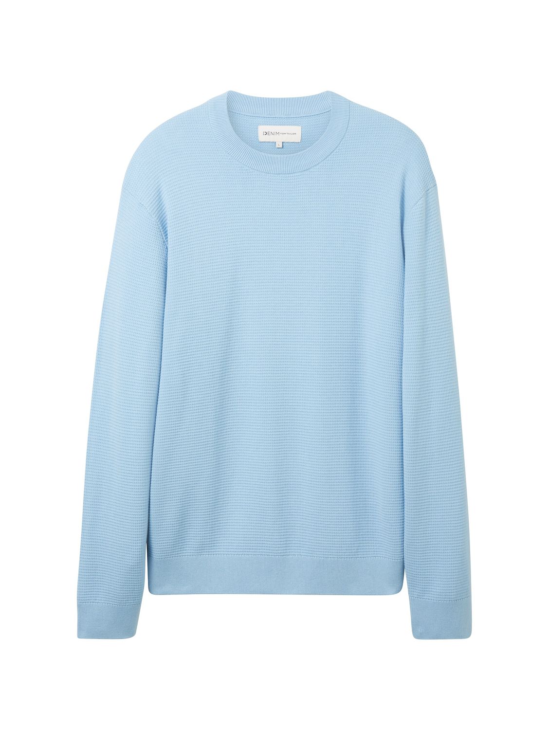 Пуловер TOM TAILOR Denim STRUCTURED BASIC, синий пуловер tom tailor denim basic серый