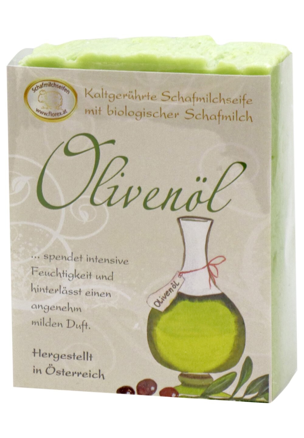 

Мыло KALTGERÜHRTE SCHAFMILCHSEIFE OLIVENÖL 150 G Florex, цвет grün