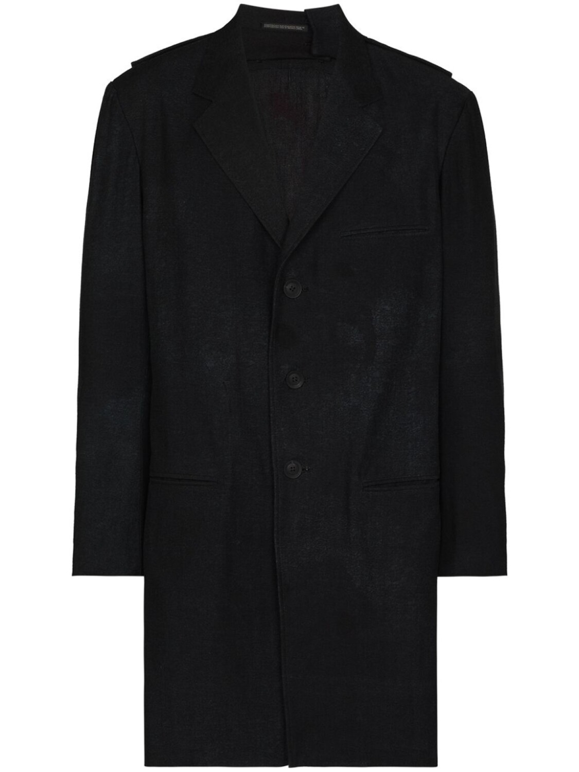 

Yohji Yamamoto длинная куртка-рубашка с графичным принтом, черный