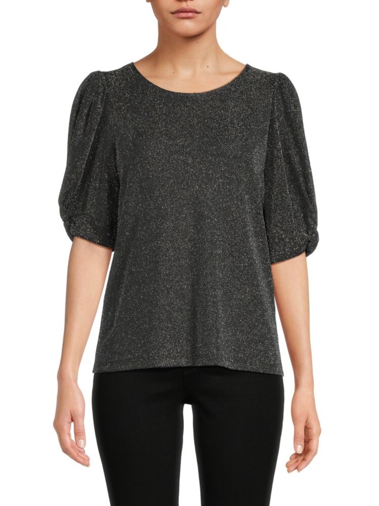 

Топ с объемными рукавами металлик Dkny, цвет Silver Black