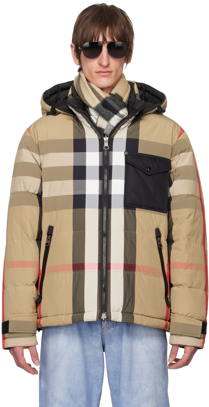 

Бежевый двусторонний пуховик Rutland Burberry