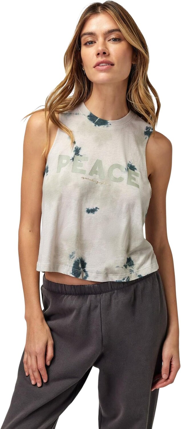 

Топ Peace Crop Tank Spiritual Gangster, цвет White Sand Glacier Tie-Dye