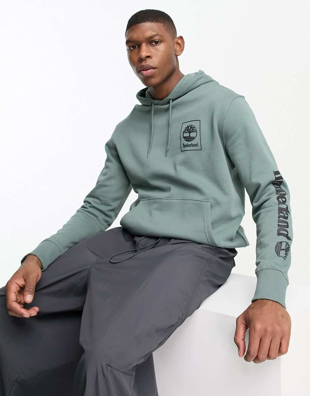 

Зеленая худи с логотипом Timberland Stack