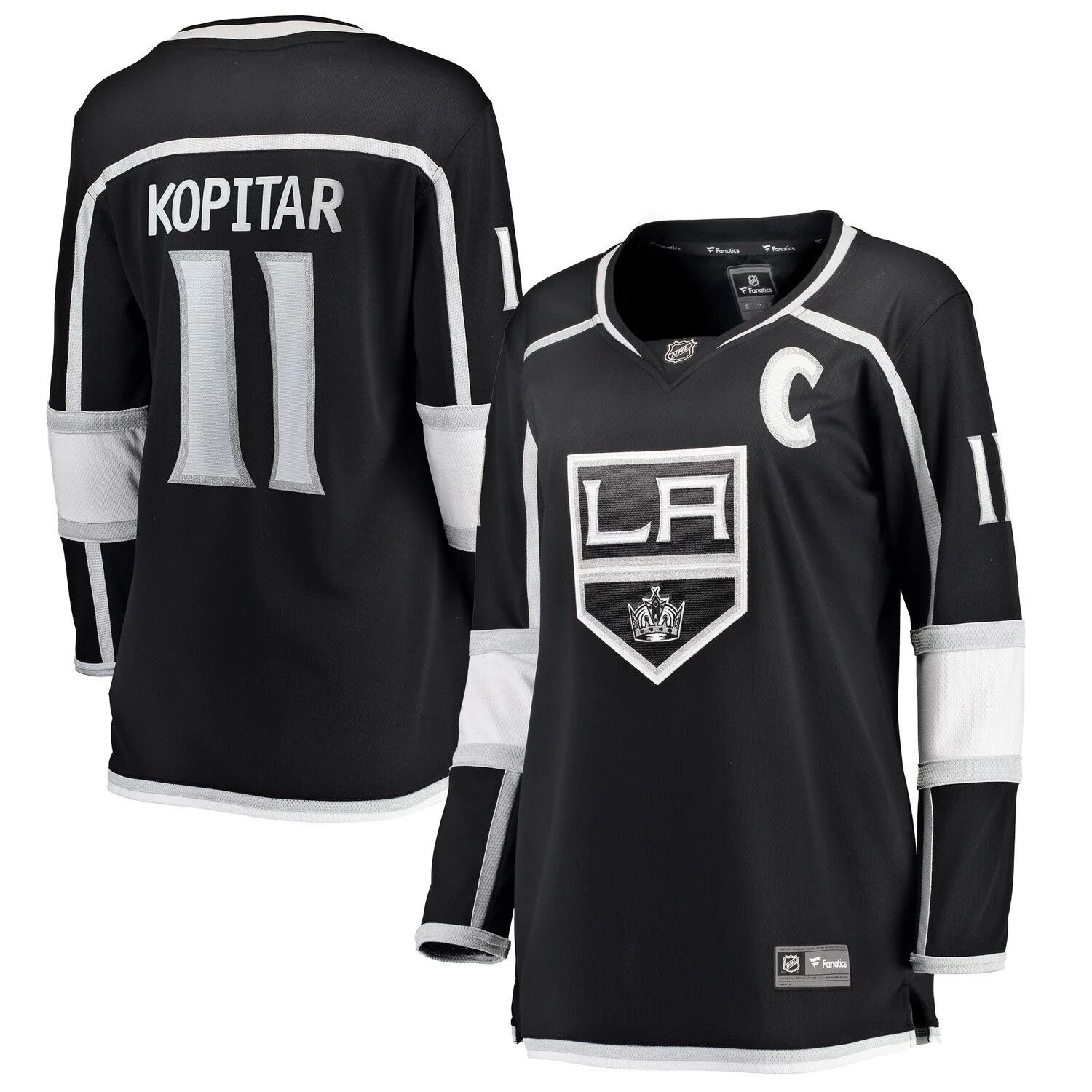 

Женское черное домашнее джерси с фирменным логотипом Fanatics Anze Kopitar для игрока в отрыв от дома Fanatics